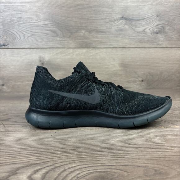 Nike Free RN Flyknit 880844-010 Running Shoes Women's Sz 8 Black Lace-Up Sneaker - Picture 9 of 12